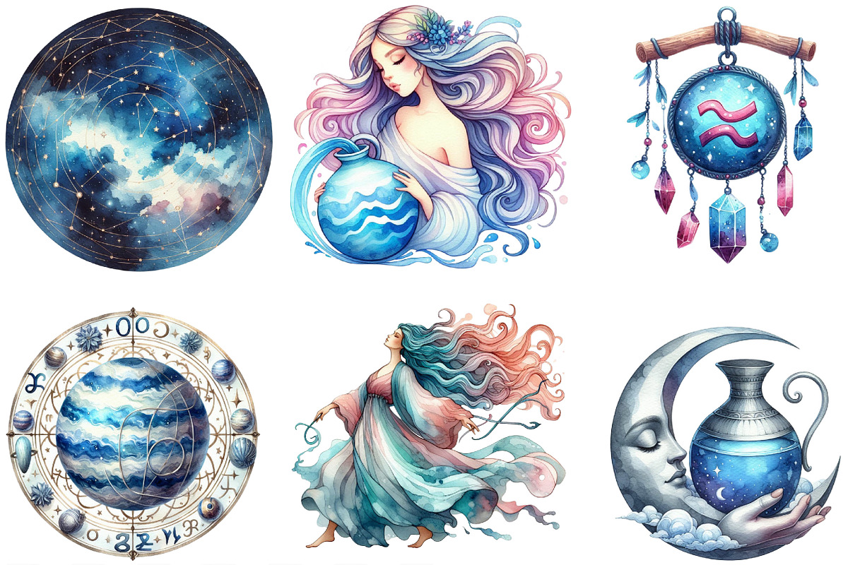 Aquarius Season Clipart, an Illustration by Designking (Photo 3 of 4)