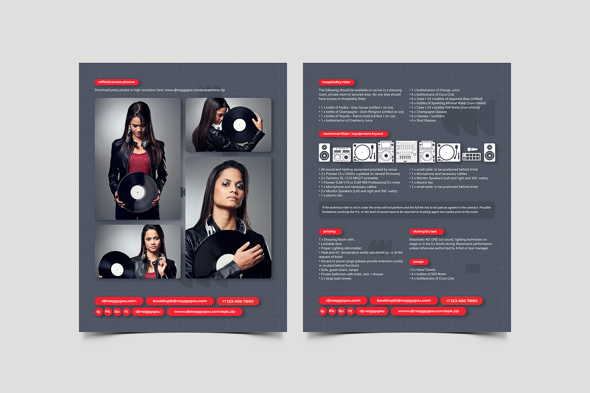 DJ Press Kit & Resume Template / EPK, a Resume Template by vinyljunkie (Photo 4 of 5)