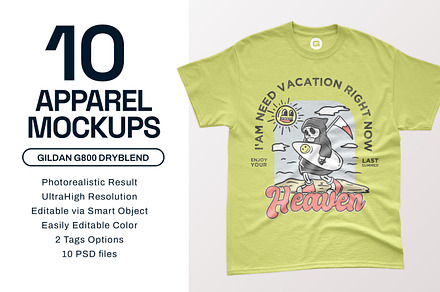 Gildan G800 Dryblend T-Shirt Mockups, a Shirt Mockup by GraphicHero