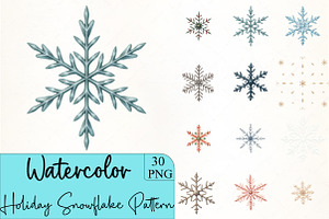 Holiday Snowflake Pattern Clipart, an Illustration by CrexoraLab
