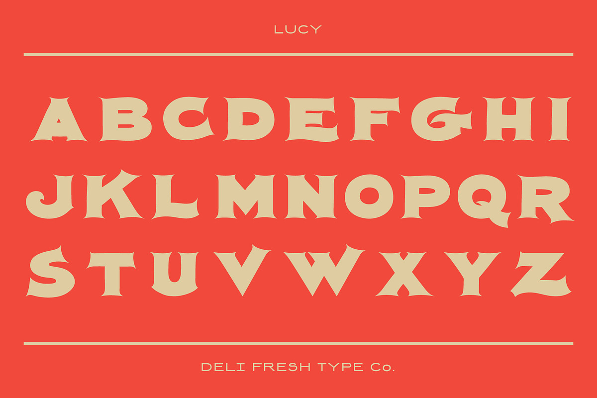 Lucy: A Circus Poster Font, a Serif Font by DeliFreshTypeCo. (Photo 2 of 5)