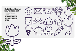 Cute Kawaii Doodle Icon Pack, an Outline Icon by erifqizeicon