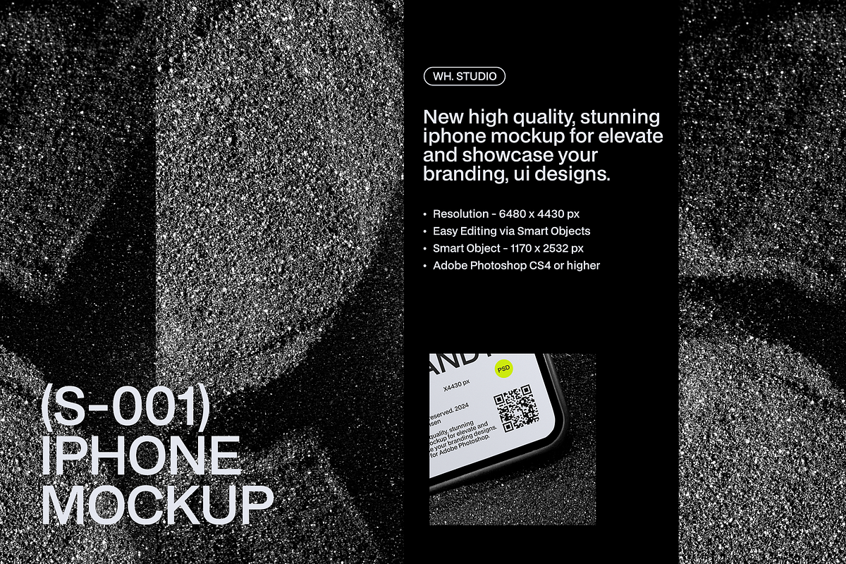 Black Sandy Iphone Mockup, an iPhone Mockup by William Hansen (Photo 2 of 5)