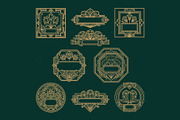 Art Deco 18 Floral Badges, a Decorative Illustration by Stanislav Kharchevskyi (Thumbnail 3 of 3)