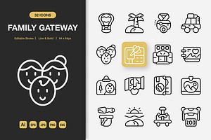 Family Gateway Icons, an Icon by Spacepixel Creative