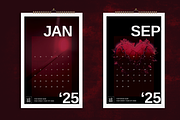 2025 Wall Calendar Dark Red Theme, a Stationery Template by Boris Cupac (Thumbnail 1 of 5)