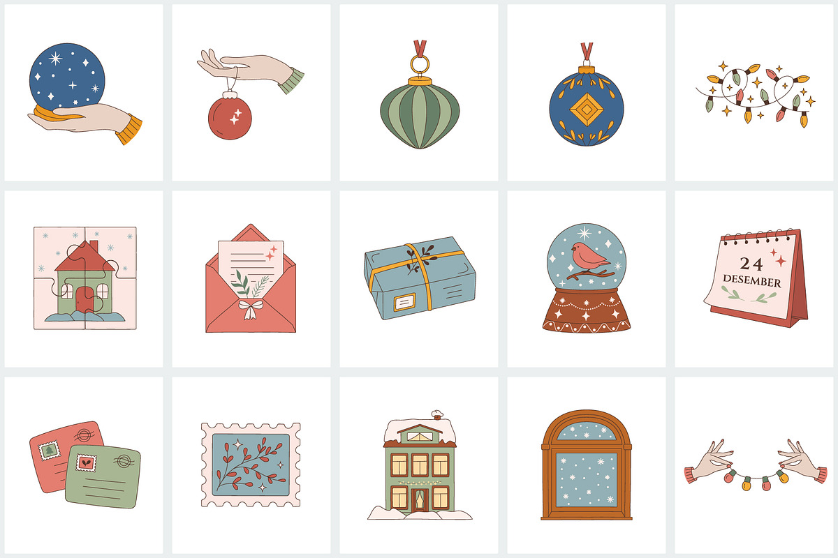 Winter everyday color icon set, an Icon by NatalieArtShop (Photo 8 of 9)
