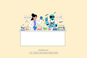 AI Robot and Scientist Doing Lab, a Technology Illustration by Partikusi Design (Thumbnail 2 of 3)