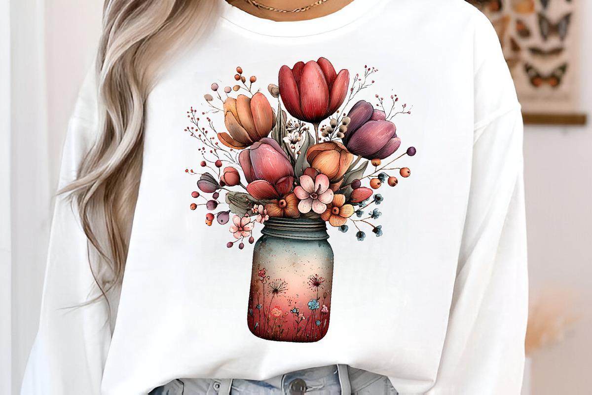Whimsical spring mason jar clipart, an Illustration by SinaCreation (Photo 7 of 11)