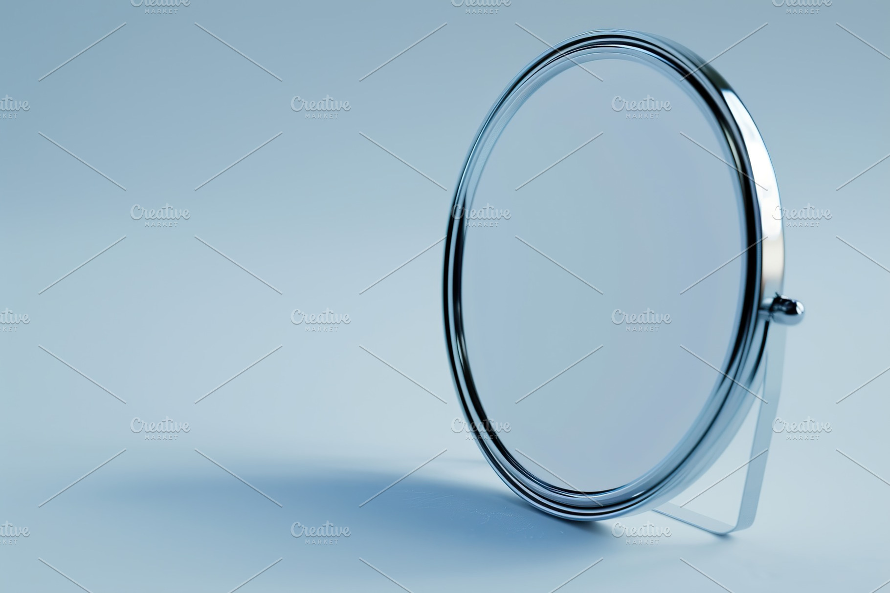 Round mirror for makeup on white background, a Beauty & Fashion Photo by AlyaAnd