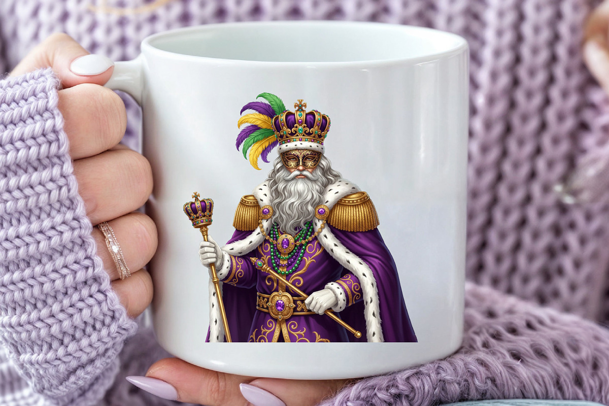 Watercolor Mardi Gras Clipart PNG, an Illustration by Black Bird Studio (Photo 3 of 3)