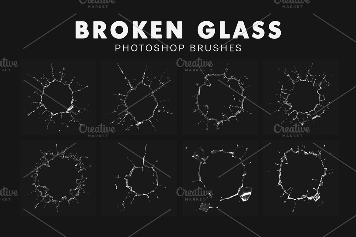 25 Broken Glass Brushes, a Brush Add-On by AB-TheDesigner (Photo 2 of 5)