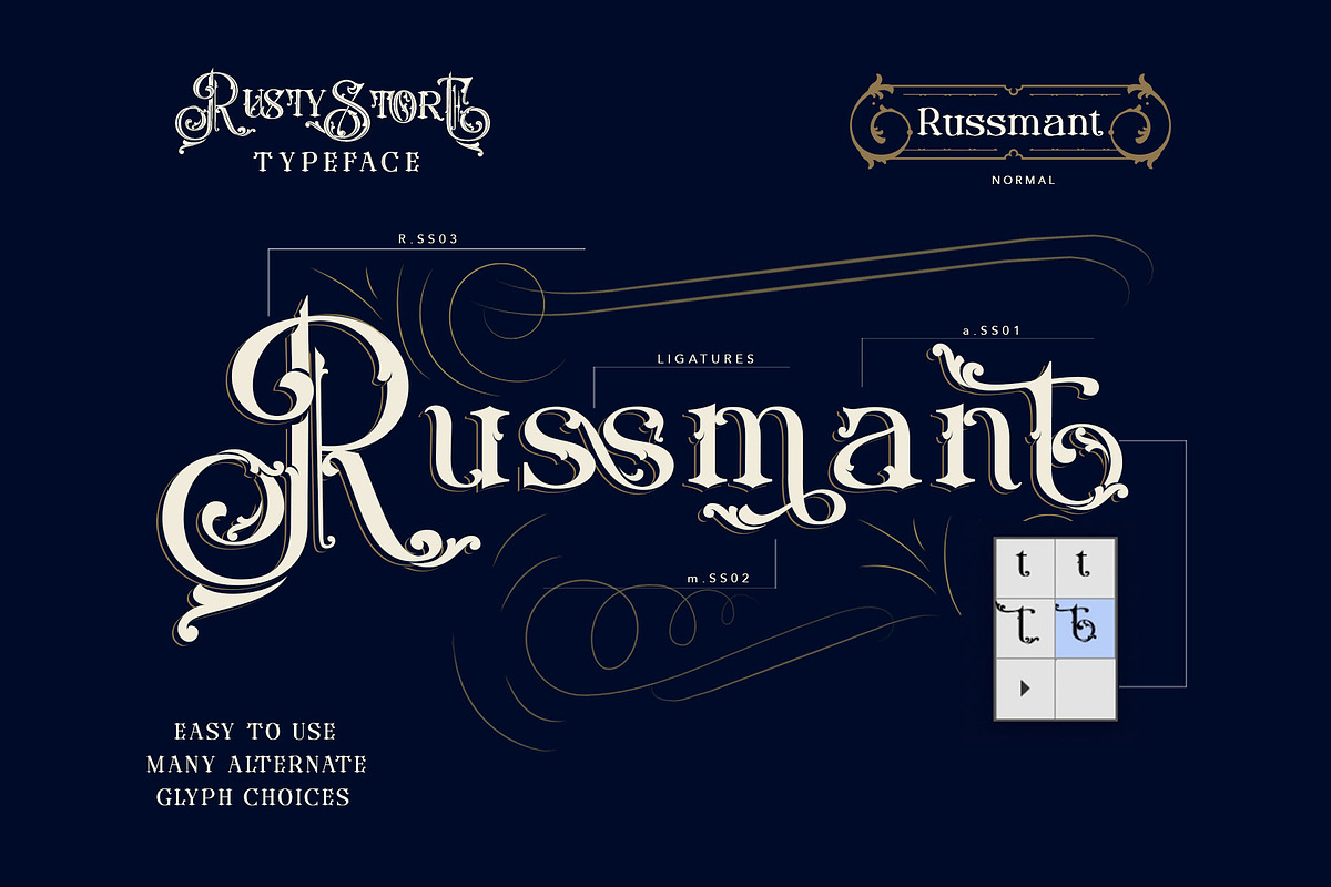 Rusty Store, a Blackletter Font by alit design (Photo 4 of 24)