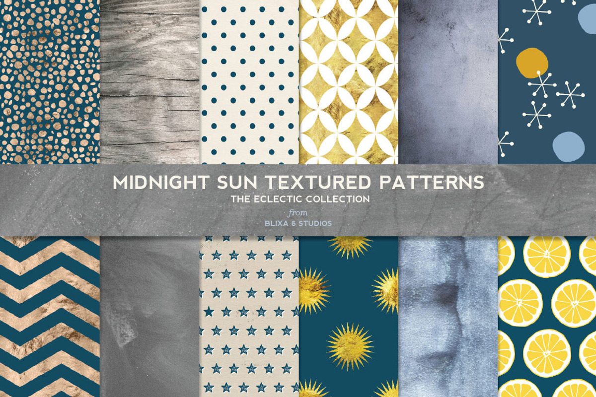 Midnight Sun Gold & Texture Patterns, a Texture Graphic by Blixa 6 Studios (Photo 1 of 5)