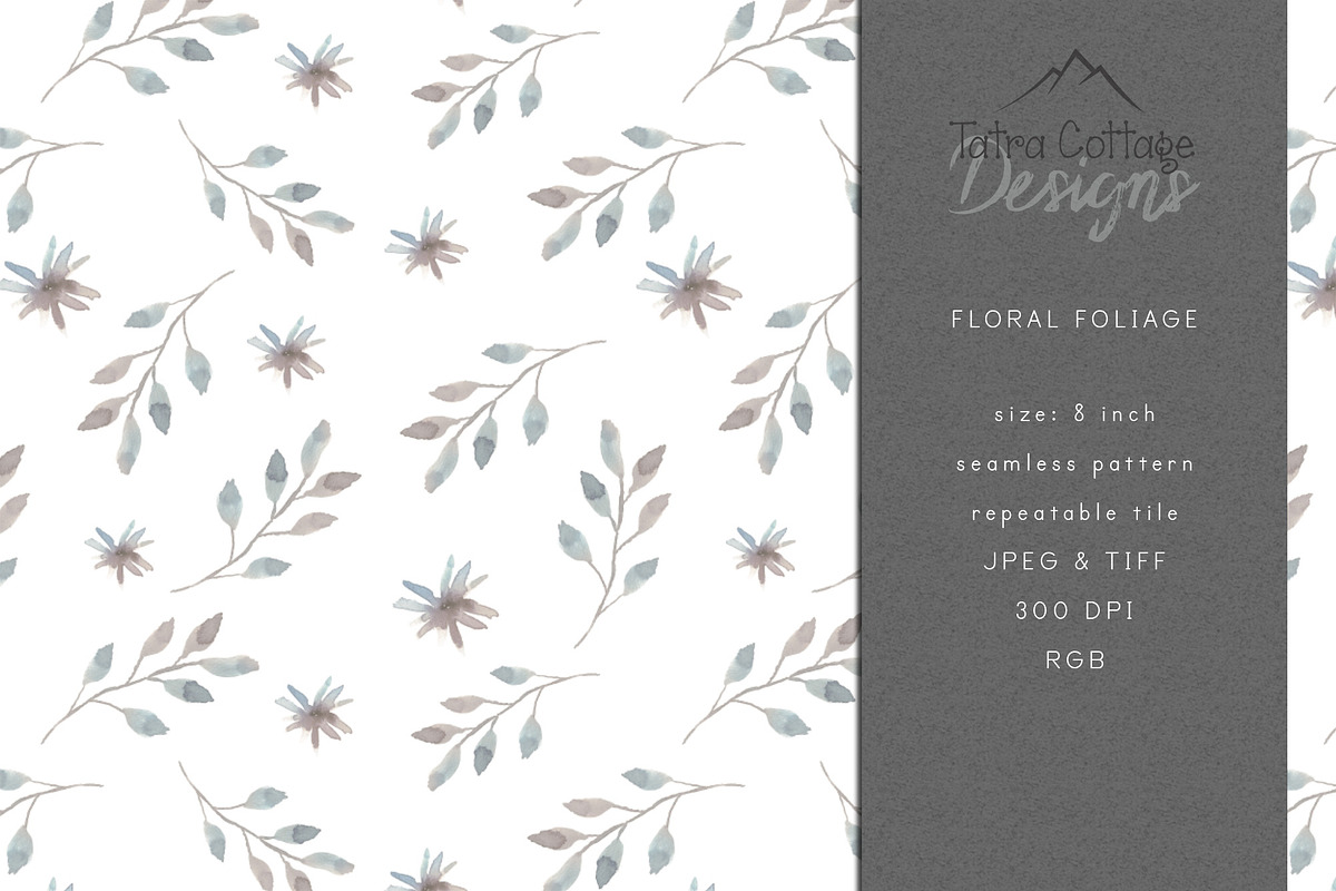 Watercolour Florals Seamless Pattern, a Pattern Graphic by Tatra Cottage Designs (Photo 6 of 7)