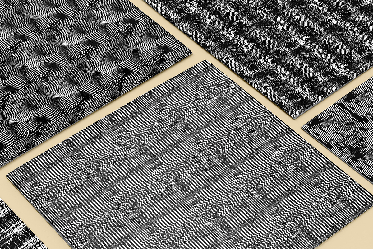 20 Seamless Broken B/W TV Patterns, a Pattern Graphic by Nordic Design (Photo 3 of 9)