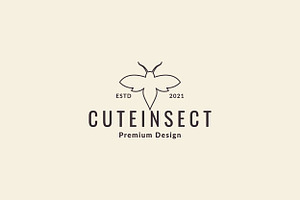 Single Lines Insect Hipster Logo