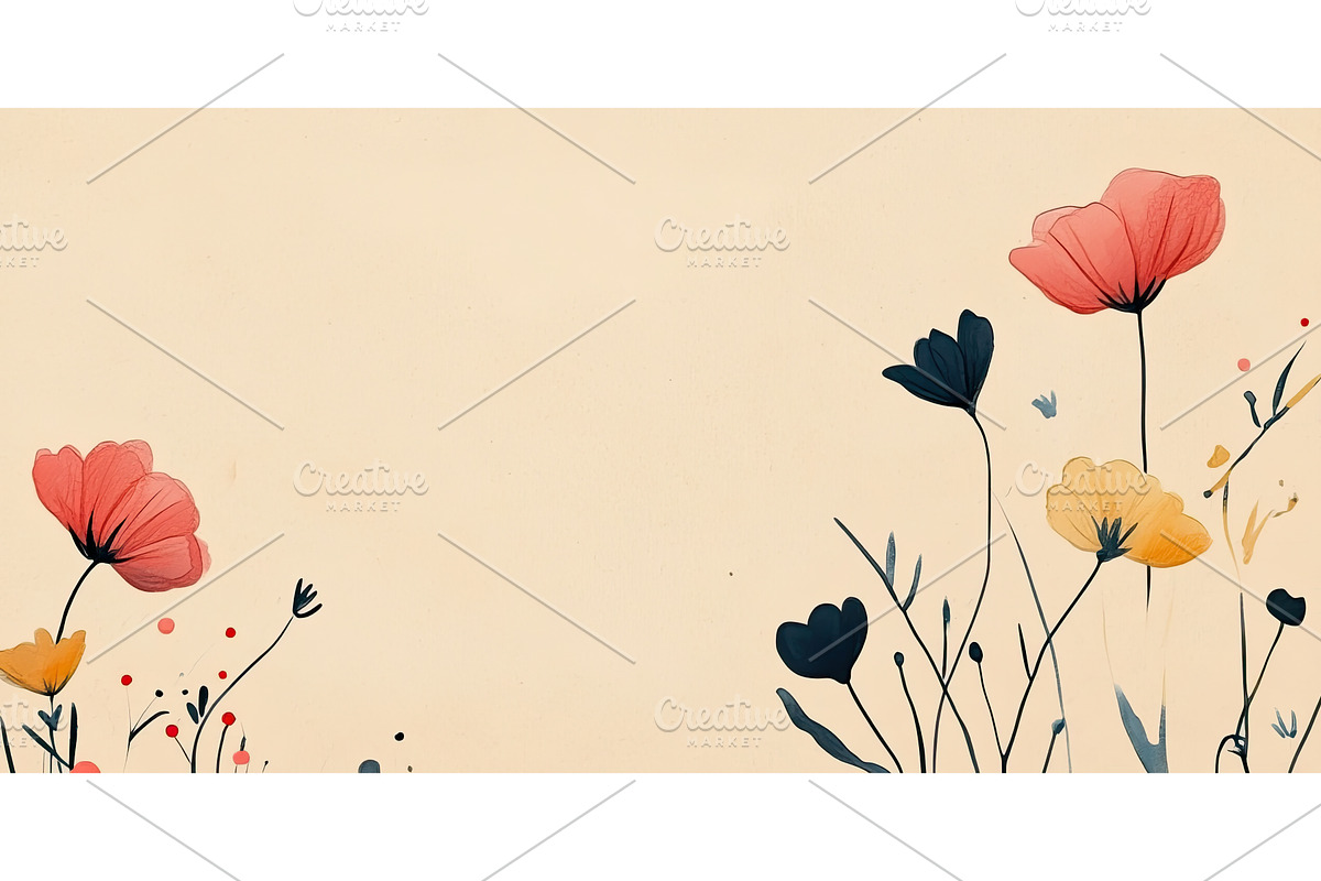 Simple floral arrangement on a cream, an Object Illustration by Lermont51