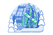 Skiing Resort Web Illustrations, a Sport Illustration by Alex Krugli (Thumbnail 10 of 15)