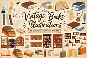 Vintage Books Illustrations, an Education Illustration by Anna Studio (Thumbnail 1 of 11)