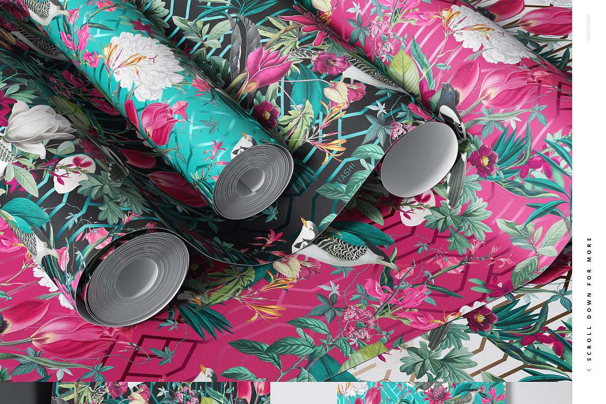 Paper Wallpaper Mockup Bundle, a Merchandise Mockup by creatsy5 (Photo 12 of 21)