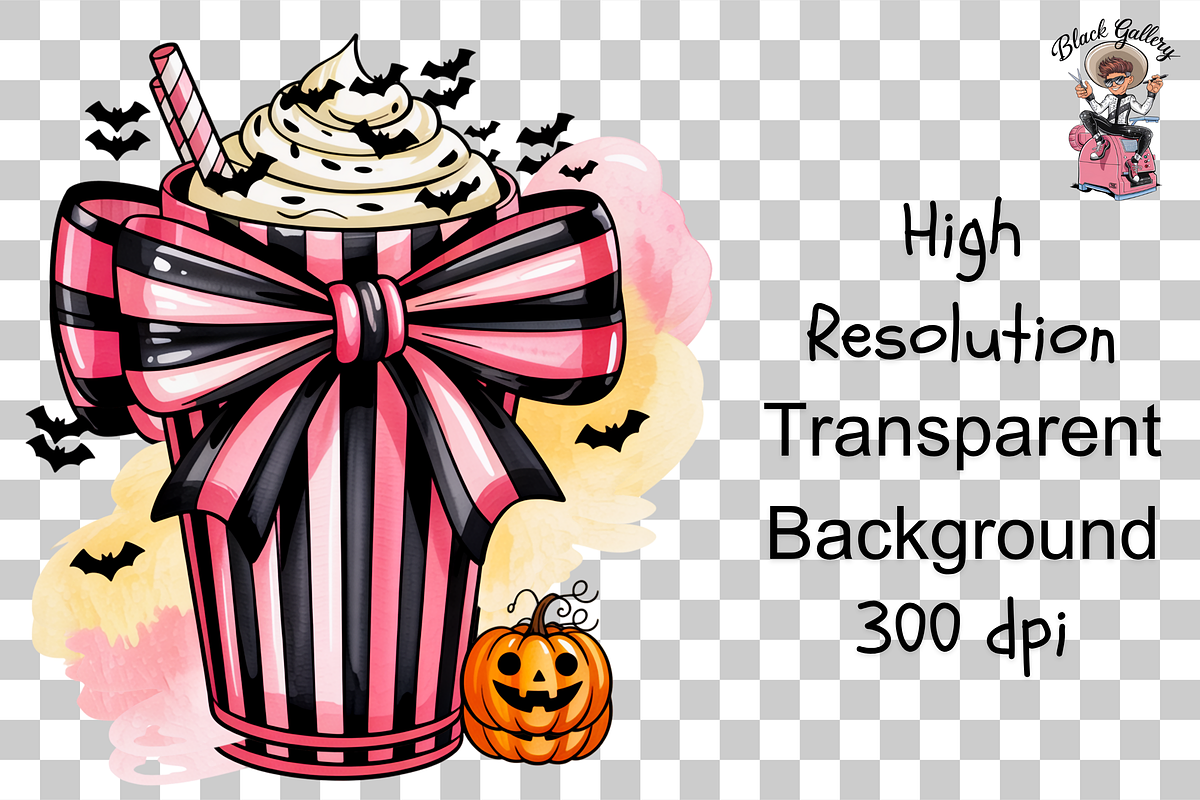 10 Pink Halloween Cup PNGBundle, a Graphic by Clipart Bloom (Photo 9 of 11)