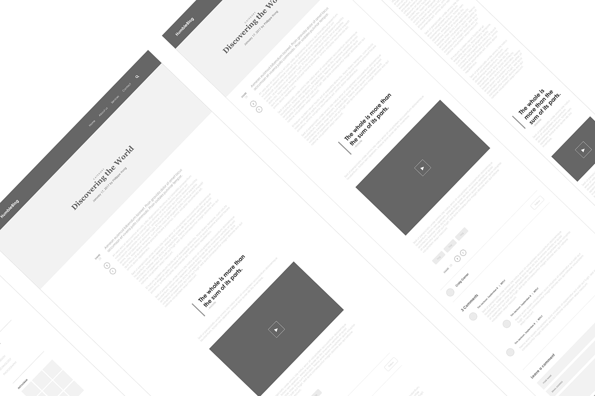 Axure Responsive blog template 2, a Wireframe Template by Humble UX (Photo 3 of 4)