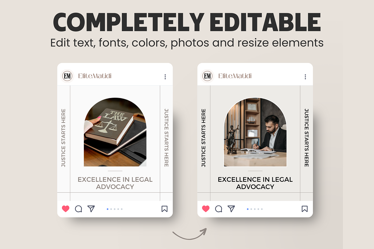 Lawyer Instagram Marketing, a Social Media Template by EliteMatidi (Photo 4 of 8)