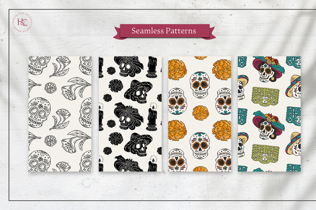 Hand Drawn Dia de los Muertos Images, a Seasonal Illustration by H&C Drawings & Designs (Photo 11 of 15)