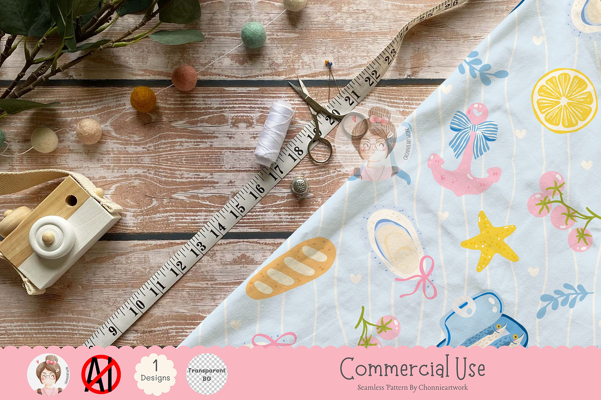 Cute Fisherman Seamless Pattern, a Pattern Graphic by Chonnieartwork (Photo 4 of 5)