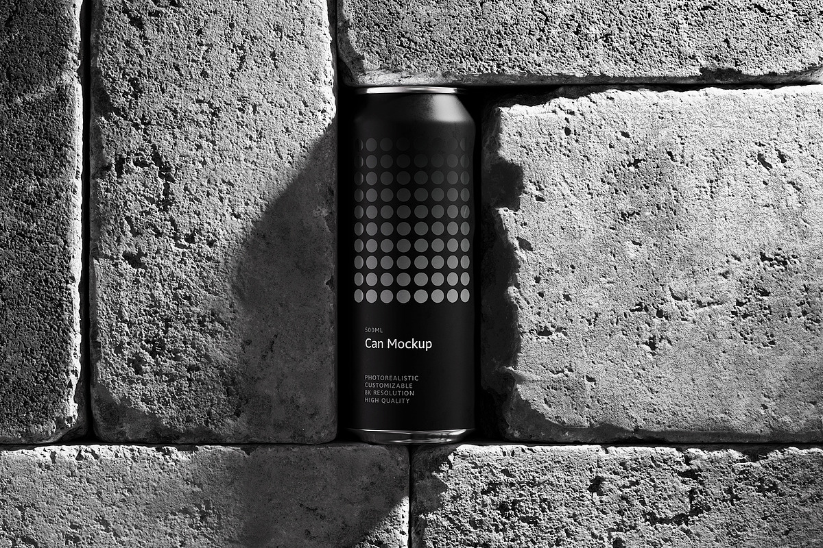 500ml Can Mockup | Brick Scene, a Packaging Mockup by AY Mock-Ups (Photo 1 of 7)