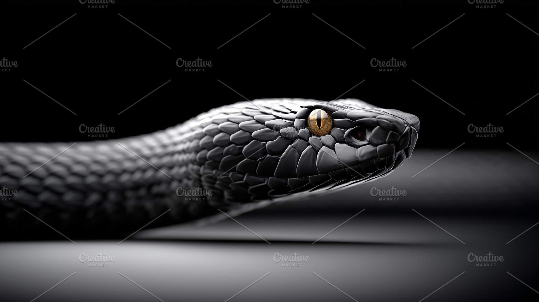 Sleek black snake with striking gold, an Animal Photo by MistyDay