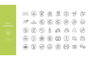 Natural, Organic, Skincare Symbols, an Outline Icon by Tettygreen (Thumbnail 1 of 2)