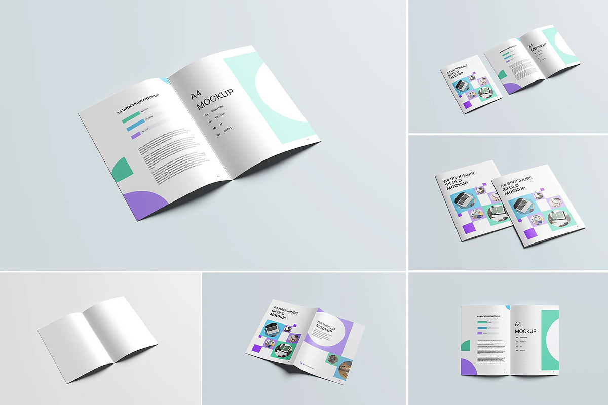 A4 Bifold Brochure Mockup, an Advertising Mockup by Se٧enStudio (Photo 1 of 6)