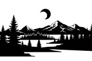 Nature Landscape Silhouette Bundle, an Illustration by Gfx_Store (Thumbnail 6 of 6)