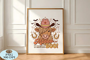 Moo I Mean Boo Highland Cow PNG, a Seasonal Illustration by Daily.Designs (Thumbnail 5 of 5)
