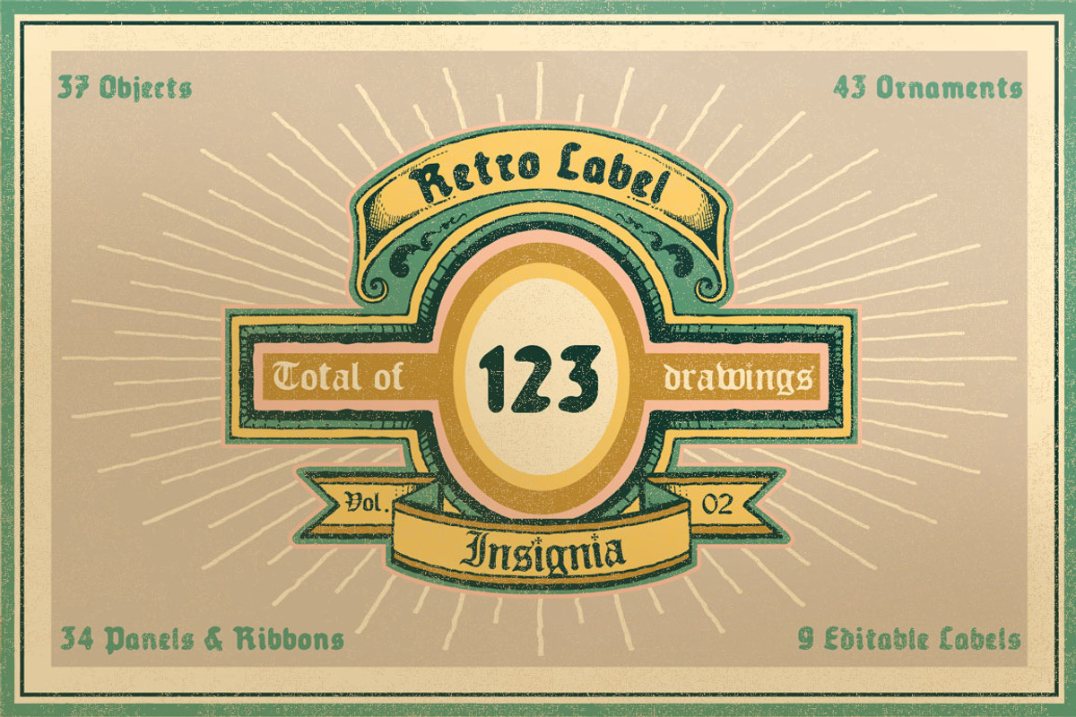 Retro Label/Insignia Vol.2, an Object Graphic by NStudio (Photo 1 of 6)