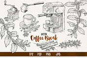 Watercolor Break Time Coffee, a Food Illustration by Graphobia (Thumbnail 3 of 12)