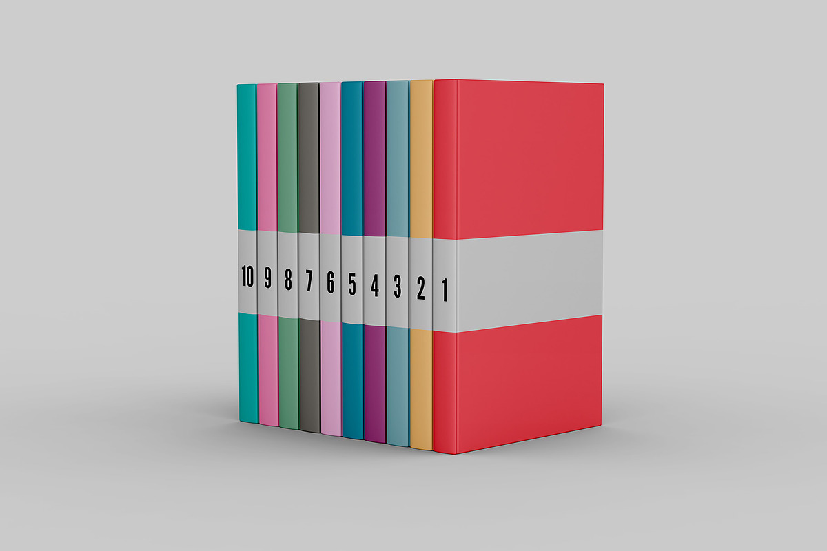 Books Set Mockup - 10 views, a Books & Magazine Mockup by Illusiongraphic (Photo 11 of 21)