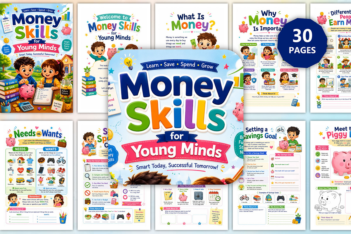 Money Skills for Young Minds, a Stationery Template by Designmela01 (Photo 1 of 4)