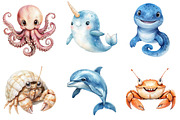 Adorable Ocean Animals Collection, an Illustration by Pixels.Craft (Thumbnail 5 of 6)