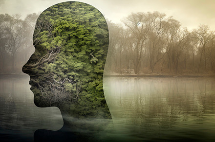 Human head full of plants and tree, a Background Photo by huertas19