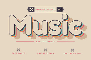 Retro Color - Editable Text Effect,