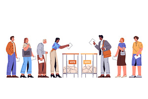 People line at voting. Vector, a Person Illustration by Elegant Solution