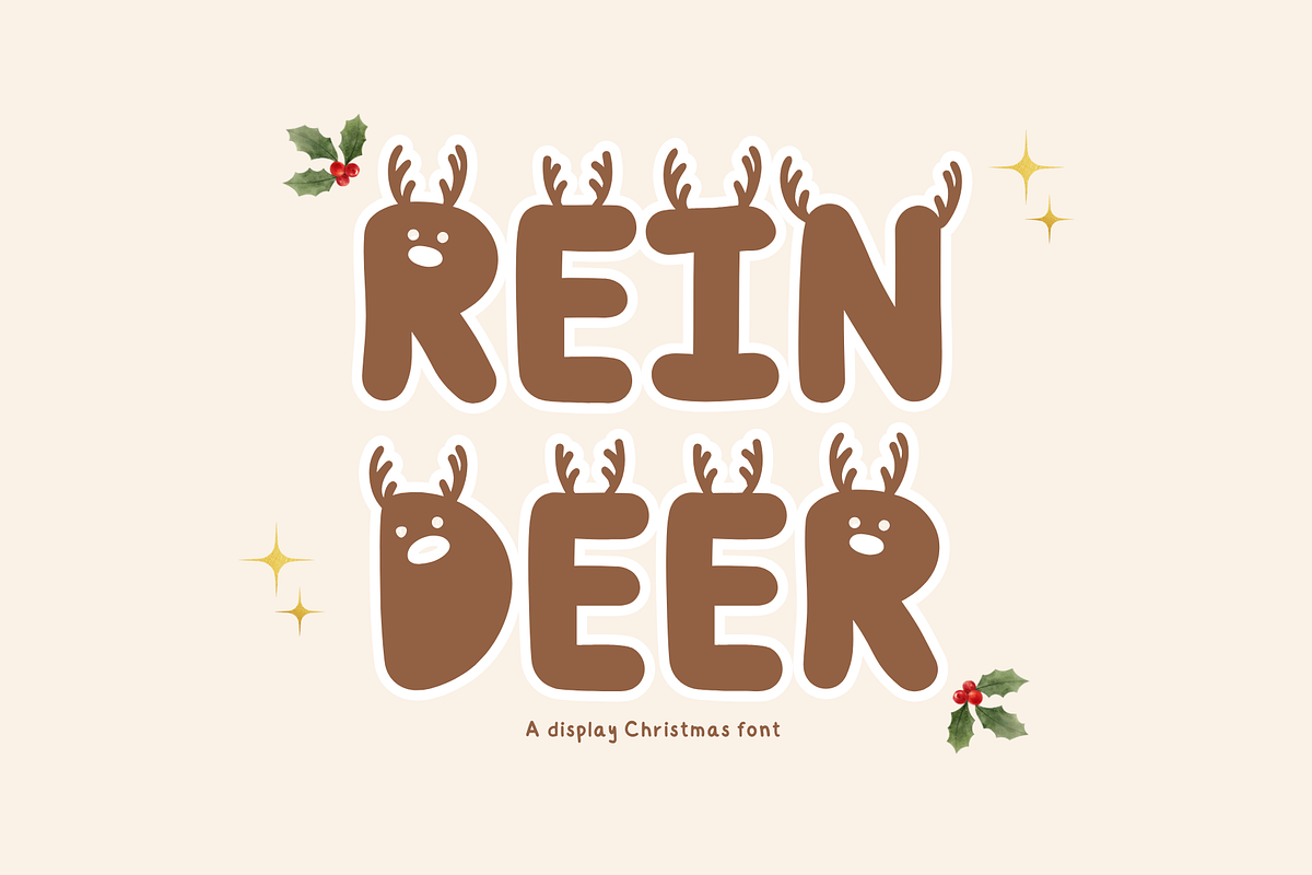 Reindeer font, a Handwritten Font by JJuta (Photo 1 of 6)