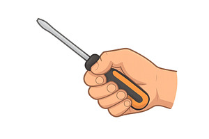 Hand holding a screwdriver for home, an Industrial Photo by ZinetroN