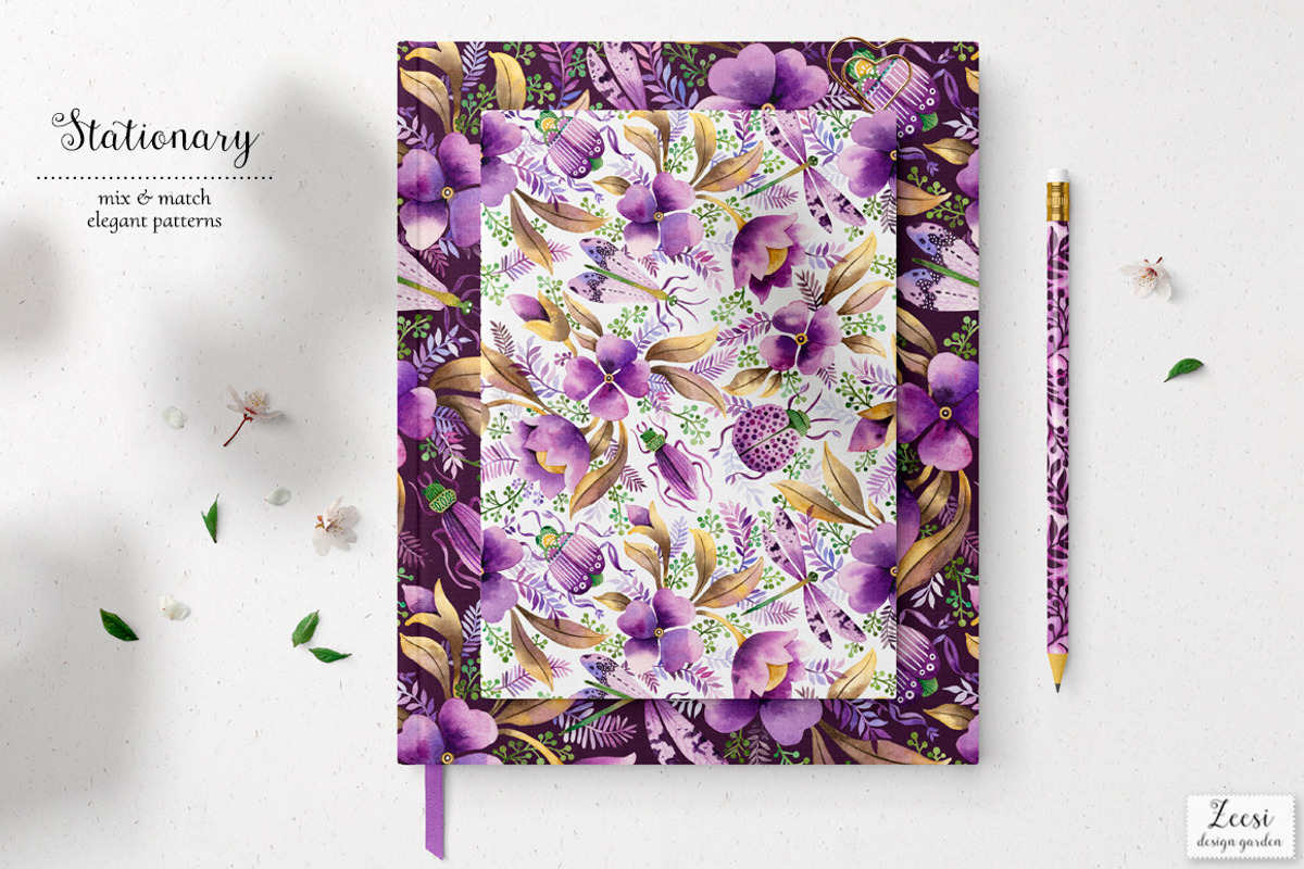 Violet Garden Patterns & Motifs, a Pattern Graphic by Zeesi Design Garden (Photo 8 of 11)