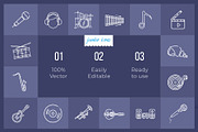 Music Line Icons V2, an Outline Icon by Jumbo Icons (Thumbnail 2 of 5)