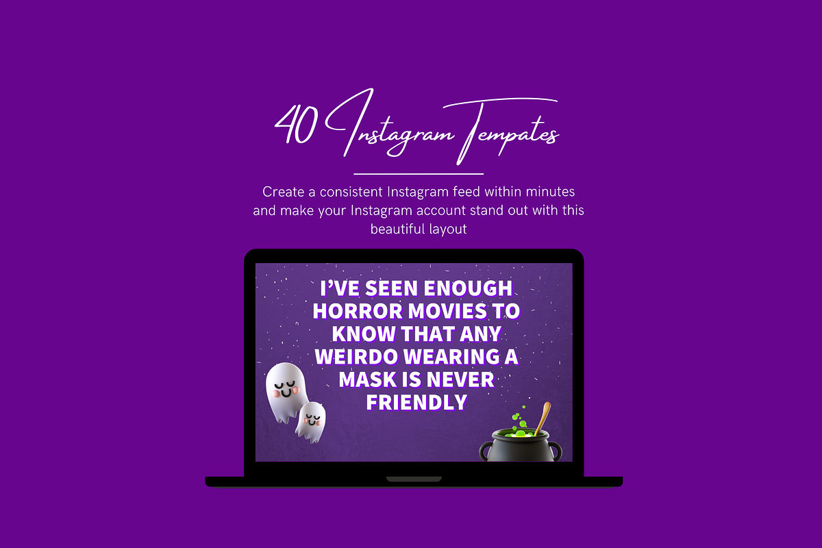 Halloween Social Media Template, a Social Media Template by Meoww_Design (Photo 2 of 6)