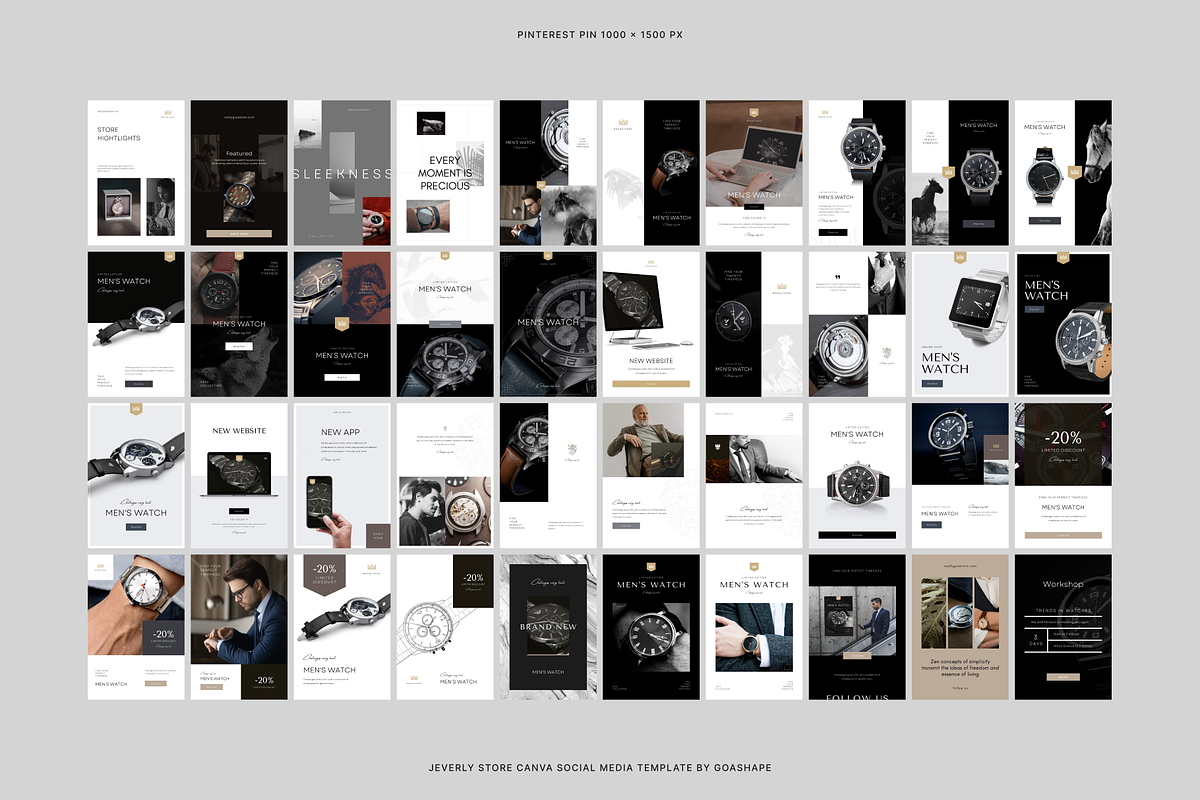 Jewelry Watch Canva Social Template, a Social Media Template by Goashape Studio (Photo 7 of 12)